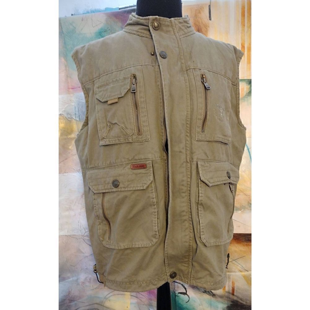 Nian Jeep X Large Outdoor Wear GreenTravel 11 Pocket Heavy Duty Vest Cotton